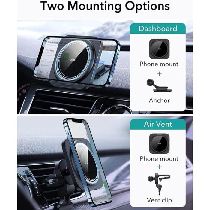 UTGATT - ESR Halolock Magsafe Magnetic Car Vent Mount - Svart