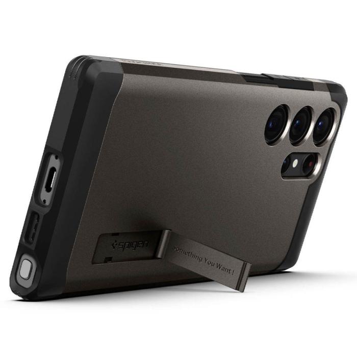 UTGATT1 - Spigen Galaxy S23 Ultra Skal Tough Armor - Gunmetal