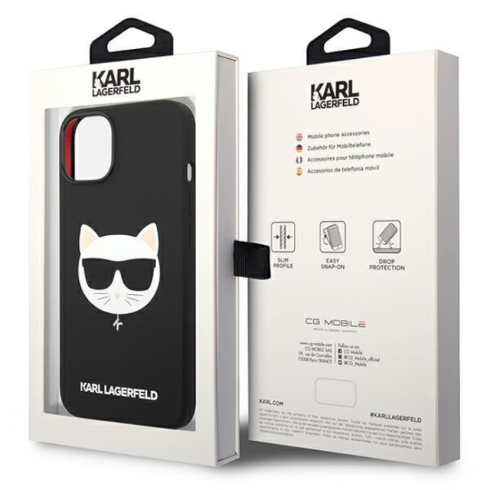 KARL LAGERFELD - Karl Lagerfeld iPhone 14 Plus Skal MagSafe Silicone Choupette Head