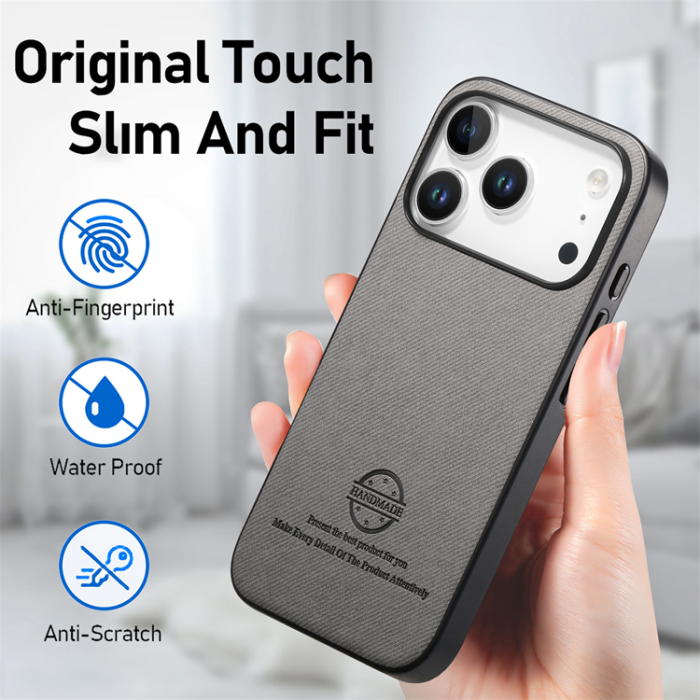 A-One Brand - iPhone 17 Pro Mobilskal Trasa Läder - Grå
