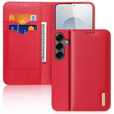 Dux Ducis - Dux Ducis Pl&aring;nboksfodral f&ouml;r Samsung Galaxy S26 &Auml;kta l&auml;der RFID - R&ouml;d