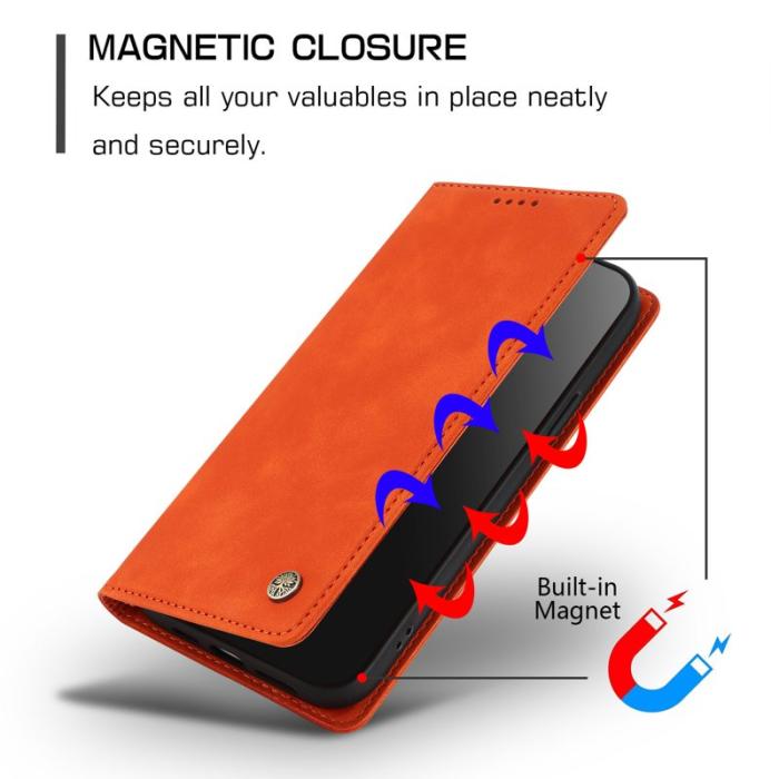 OEM - Plånboksfodral för Samsung Galaxy S26 Konstläder RFID - Orange