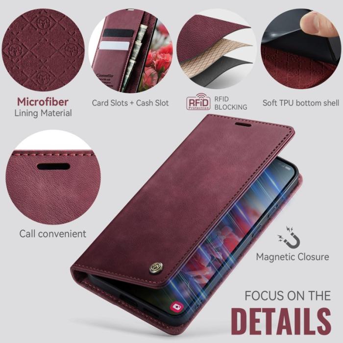 Caseme - CaseMe Plånboksfodral för Samsung Galaxy S26 Konstläder RFID - Röd