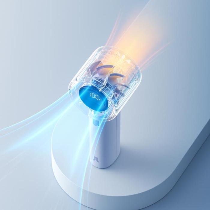 Jisulife - Jisulife Bärbar USB Handfläkt 5000 mAh Fan 10S - Blå