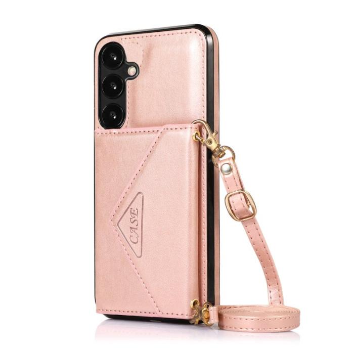 OEM - Mobilfodral för Samsung Galaxy S26 Konstläder + TPU - Roséguld