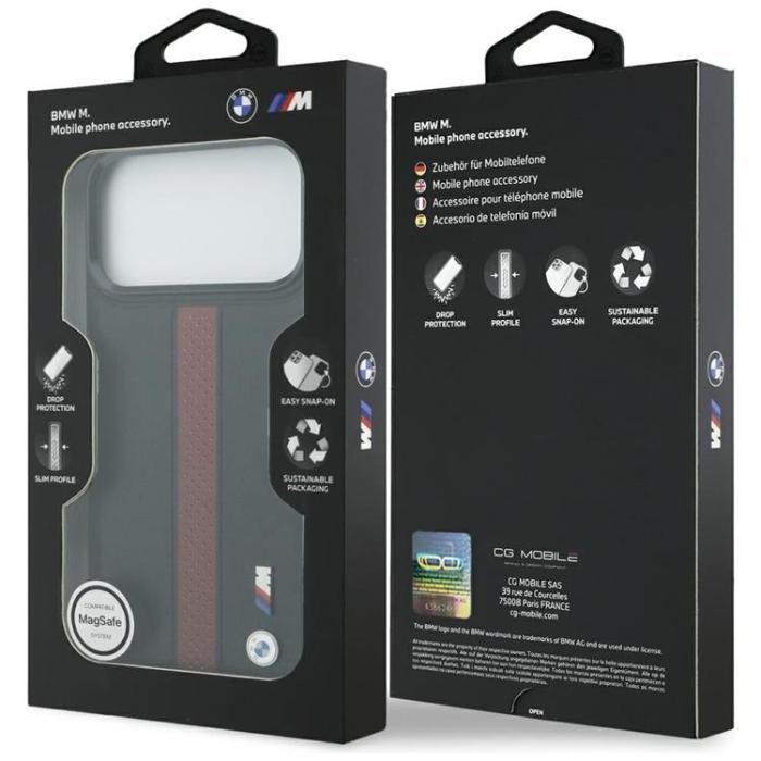BMW - BMW iPhone 17 Pro Max Mobilskal MagSafe M Perforated Stripe Logo - Röd
