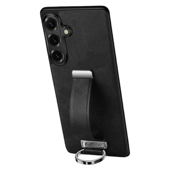 SULADA - Sulada Mobilskal för Samsung Galaxy S26 Plus Kickstand Konstläder - Svart