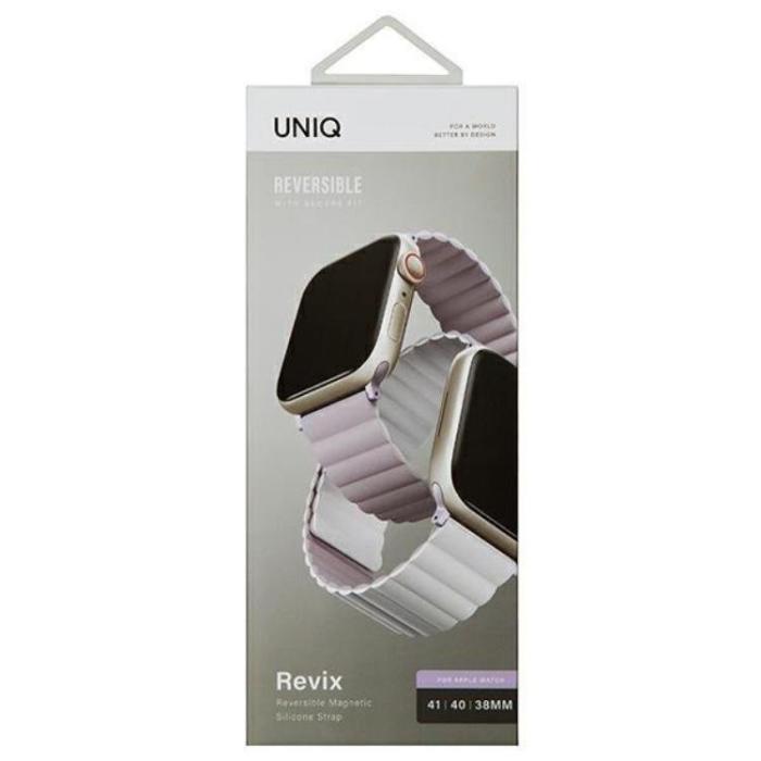 UNIQ - Uniq Apple Watch 4/5/6/7/8/SE/SE2 (38/40/41mm) Armband Reversible Magnetic - Vit