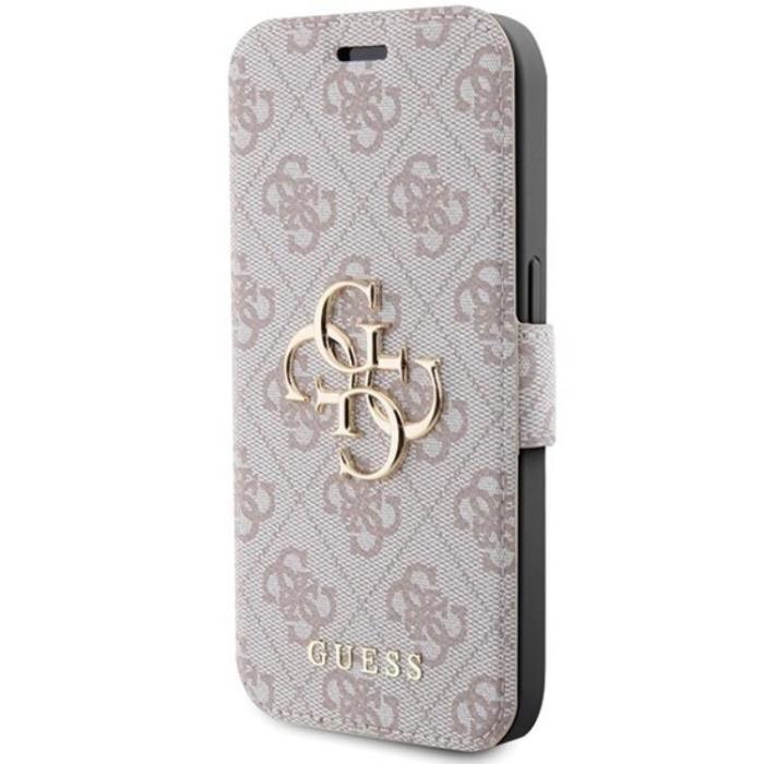 Guess - Guess iPhone 15 Pro Plånboksfodral Metall Logo - Rosa