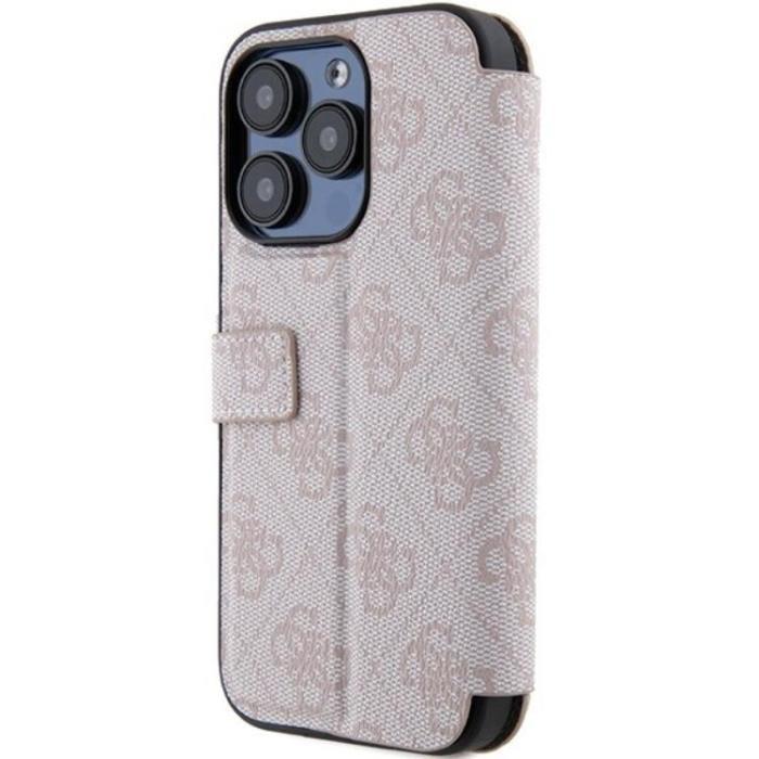 Guess - Guess iPhone 15 Pro Plånboksfodral Metall Logo - Rosa