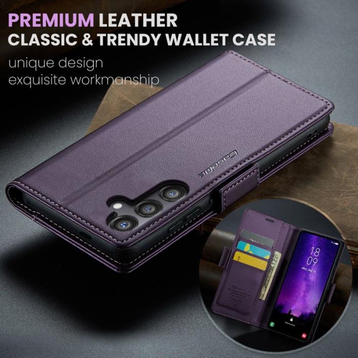 Caseme - CASEME Plånboksfodral Konstläder till Samsung Galaxy S24 FE - Lila