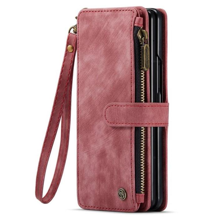 Caseme - CASEME Galaxy Z Fold 5 Plånboksfodral C30 Zipper - Röd