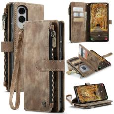 Caseme - CASEME Konstl&auml;der Pl&aring;nboksfodral f&ouml;r Samsung Galaxy S25 Edge - Brun