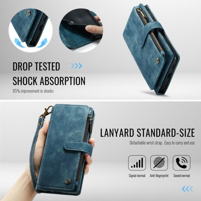 Caseme - CASEME C30 Plånboksfodral för Samsung Galaxy S25 Edge Blå Konstläder