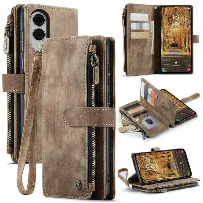 Caseme - CASEME Konstläder Plånboksfodral för Samsung Galaxy S25 Edge - Brun