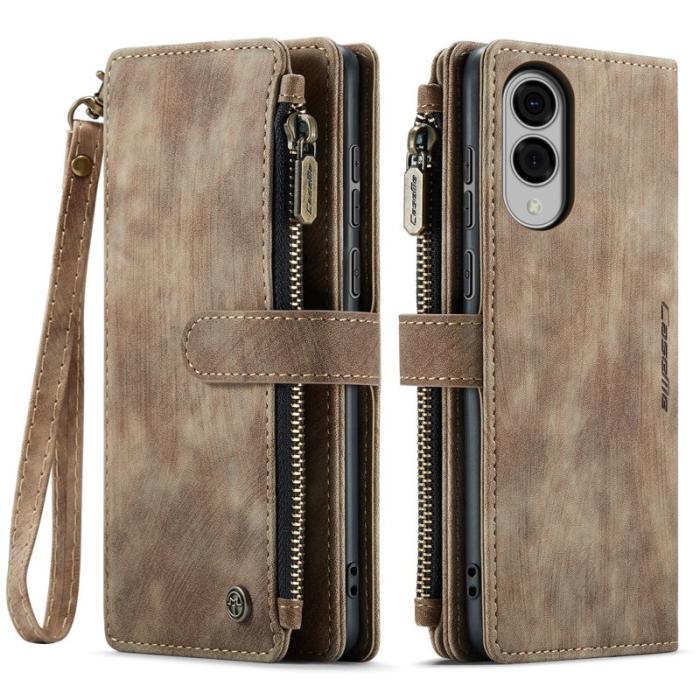 Caseme - CASEME Konstläder Plånboksfodral för Samsung Galaxy S25 Edge - Brun