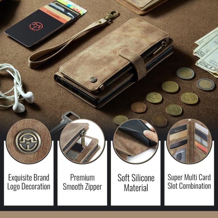 Caseme - CASEME Konstläder Plånboksfodral för Samsung Galaxy S25 Edge - Brun