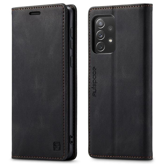 AUTSPACE - AUTSPACE A01 för Samsung Galaxy A73 5G Plånboksfodral Konstläder - Svart