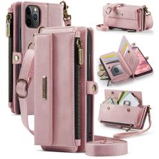 Caseme - CASEME Konstl&auml;der Pl&aring;nboksfodral till iPhone 11 Pro Max med RFID-Skydd - Rosa