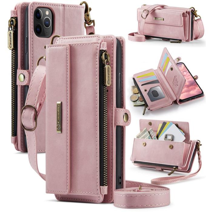 Caseme - CASEME Konstläder Plånboksfodral till iPhone 11 Pro Max med RFID-Skydd - Rosa