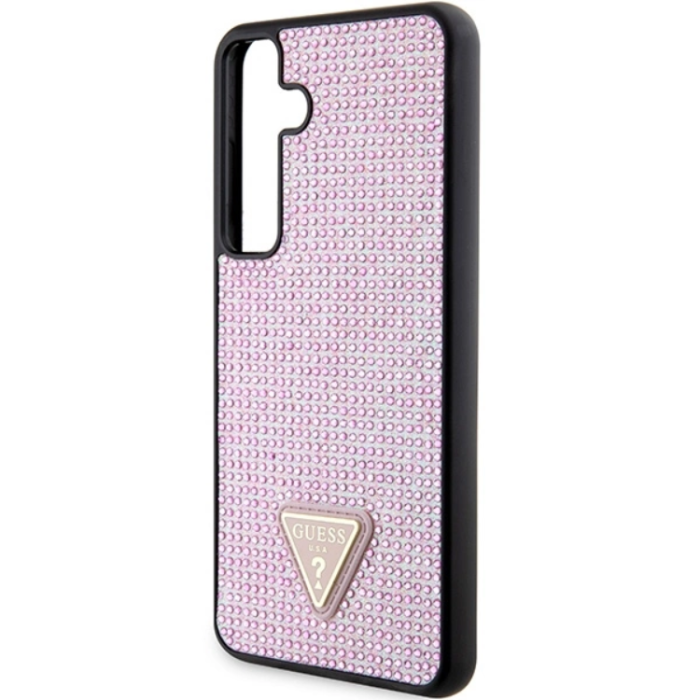 Guess - Guess Galaxy S24 Plus Mobilskal Rhinestone Triangle - Rosa