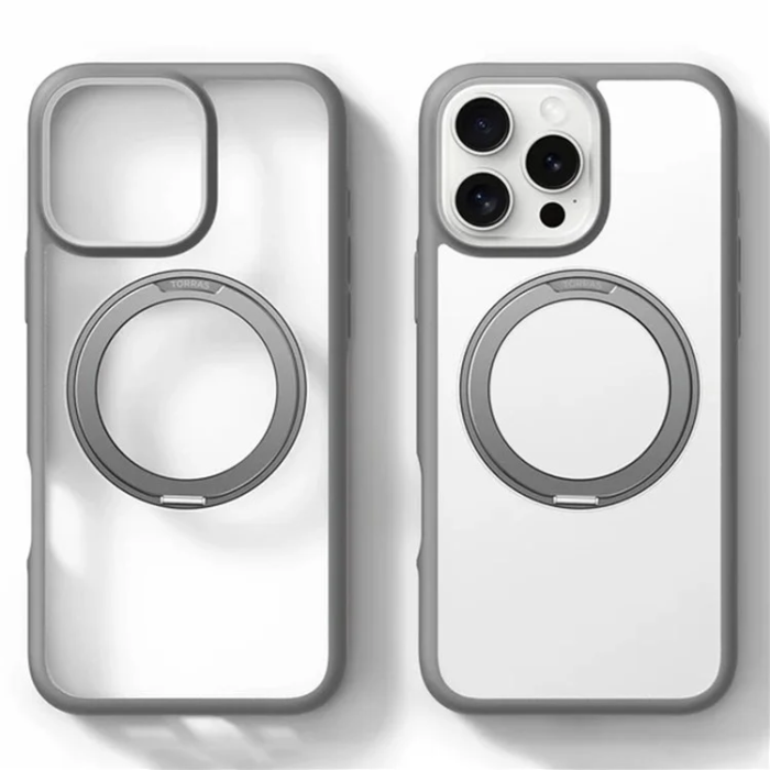 Torras - Torras iPhone 16 Pro Mobilskal Magsafe Ostand R Fusion - Grå
