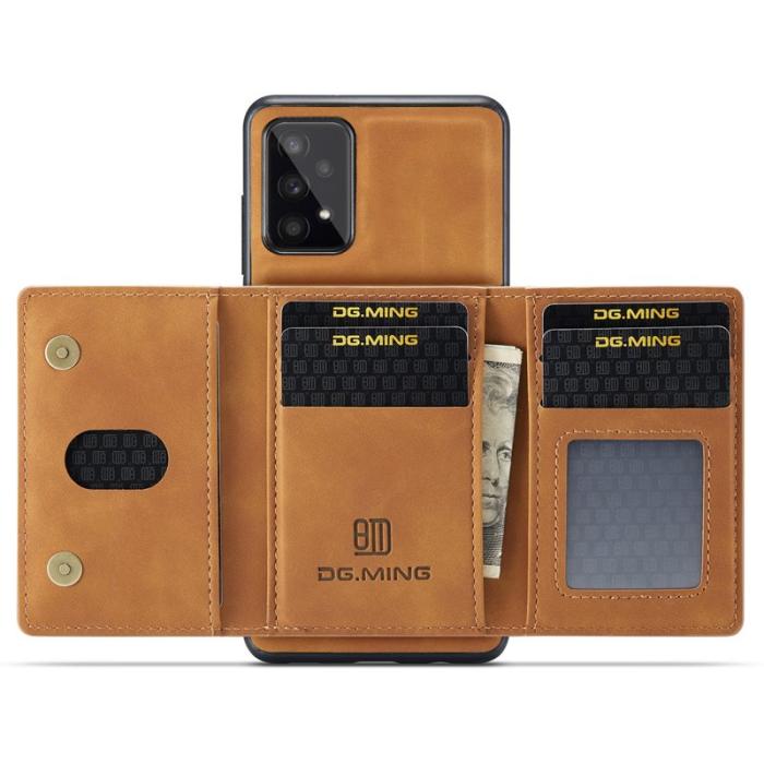 DG.MING - DG.MING 2-in-1 Konstläder Plånboksfodral Samsung A53 5G Brun