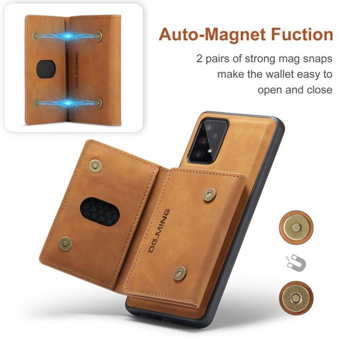 DG.MING - DG.MING 2-in-1 Konstläder Plånboksfodral Samsung A53 5G Brun