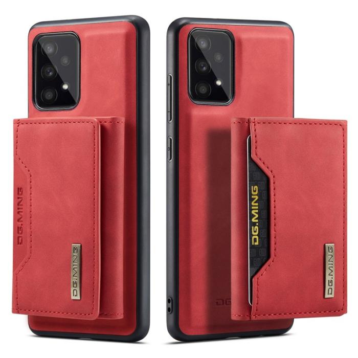 DG.MING - DG.MING 2-in-1 Konstläder Plånboksfodral Samsung Galaxy A53 Röd