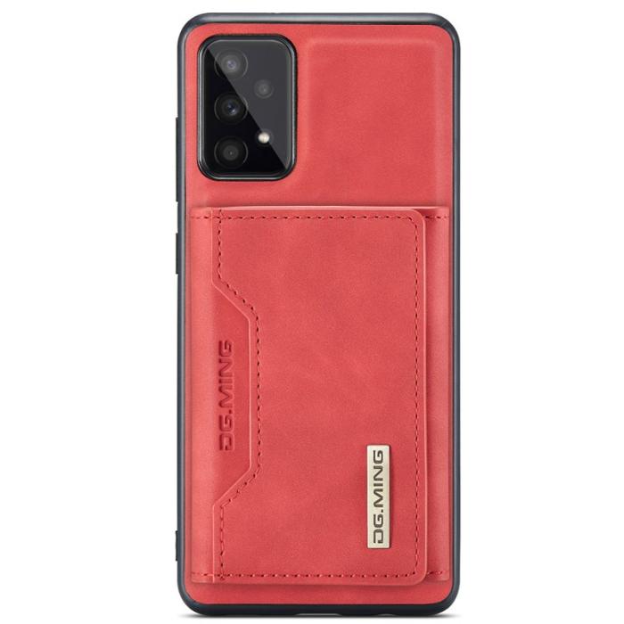 DG.MING - DG.MING 2-in-1 Konstläder Plånboksfodral Samsung Galaxy A53 Röd