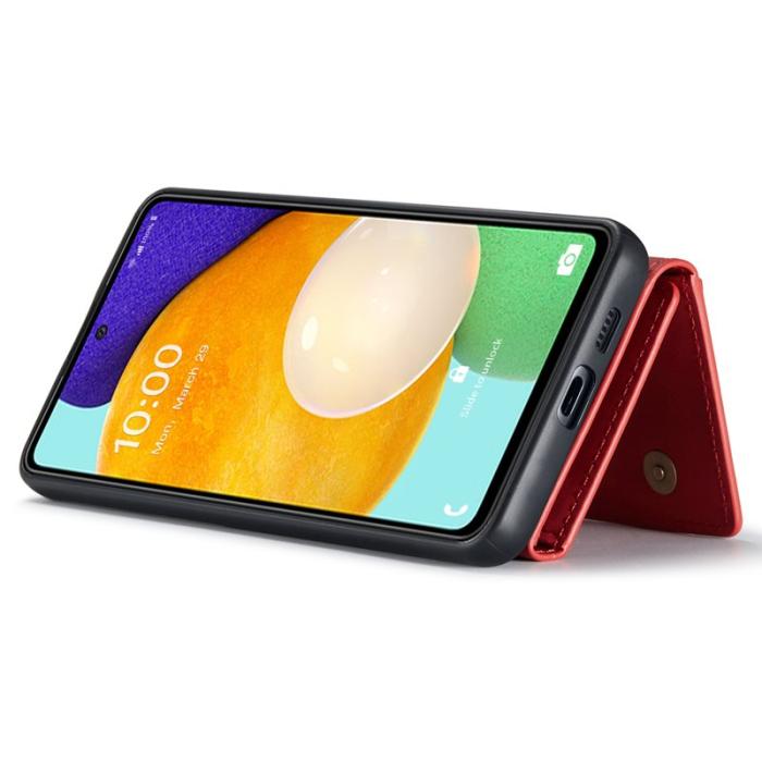 DG.MING - DG.MING 2-in-1 Konstläder Plånboksfodral Samsung Galaxy A53 Röd