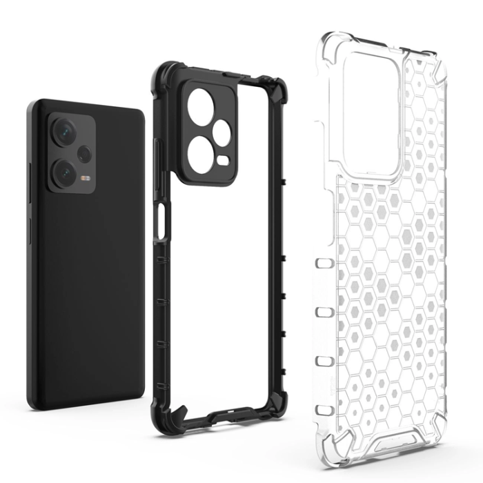 OEM - Xiaomi Redmi Note 12 Pro Plus Mobilskal Hybrid Honeycomb - Svart