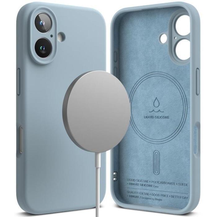 Ringke - Ringke iPhone 16 Mobilskal Magsafe Silikon Magnetic - Blå