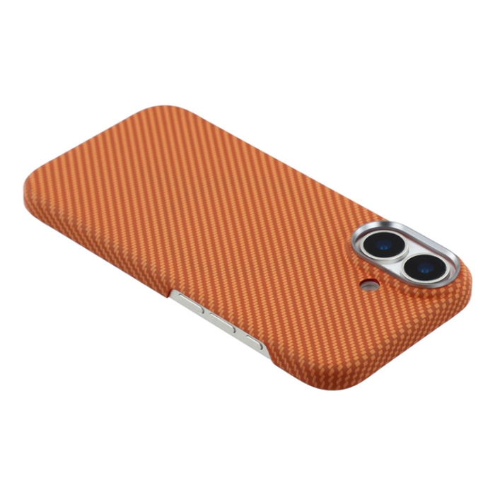 A-One Brand - iPhone 17 Mobilskal MagSafe Carbon Fiber - Fin Linje Orange
