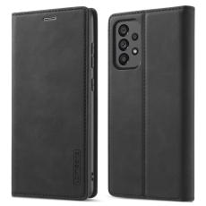 LC.imeeke - LC.IMEEKE Style Konstl&auml;der Pl&aring;nboksfodral Samsung Galaxy A73 5G - Svart