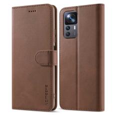 LC.imeeke - LC.IMEEKE Xiaomi 12T 5G Pl&aring;nboksfodral Konstl&auml;der - Brun