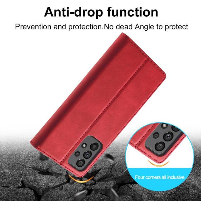 LC.imeeke - LC.IMEEKE Style Konstläder Plånboksfodral Samsung Galaxy A73 5G - Röd