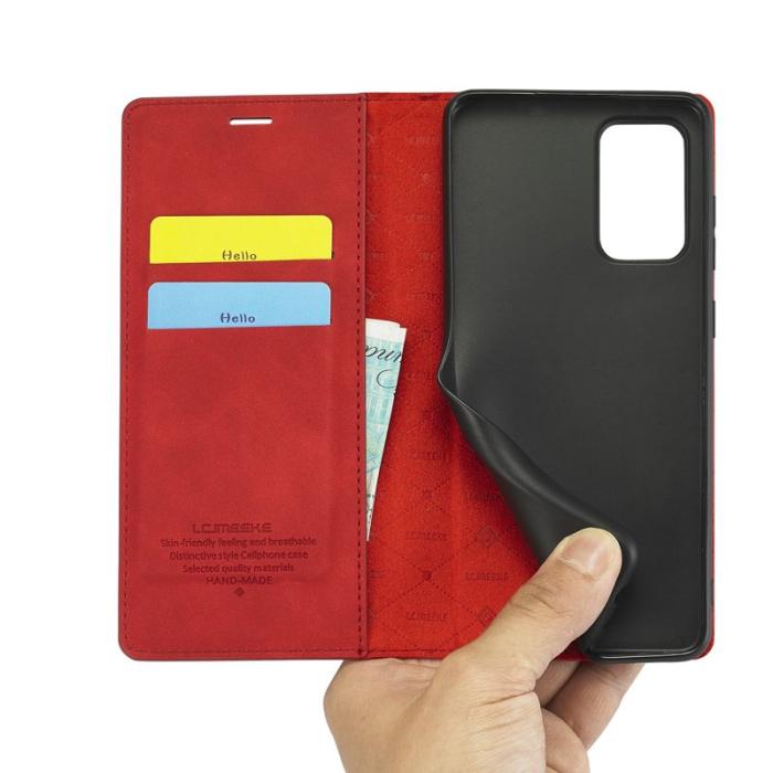 LC.imeeke - LC.IMEEKE Style Konstläder Plånboksfodral Samsung Galaxy A73 5G - Röd