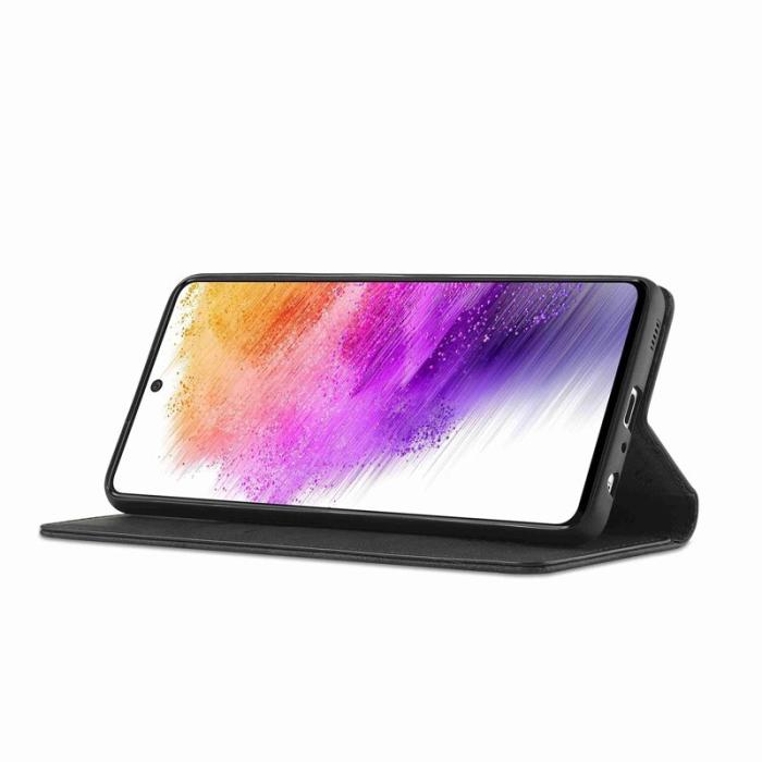 LC.imeeke - LC.IMEEKE Style Konstläder Plånboksfodral Samsung Galaxy A73 5G - Svart