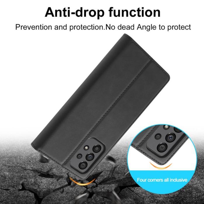 LC.imeeke - LC.IMEEKE Style Konstläder Plånboksfodral Samsung Galaxy A73 5G - Svart