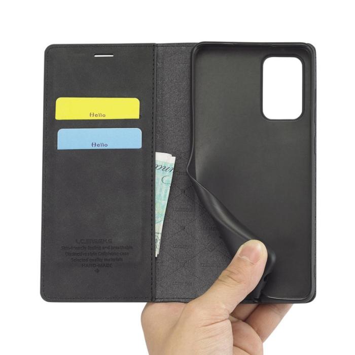 LC.imeeke - LC.IMEEKE Style Konstläder Plånboksfodral Samsung Galaxy A73 5G - Svart