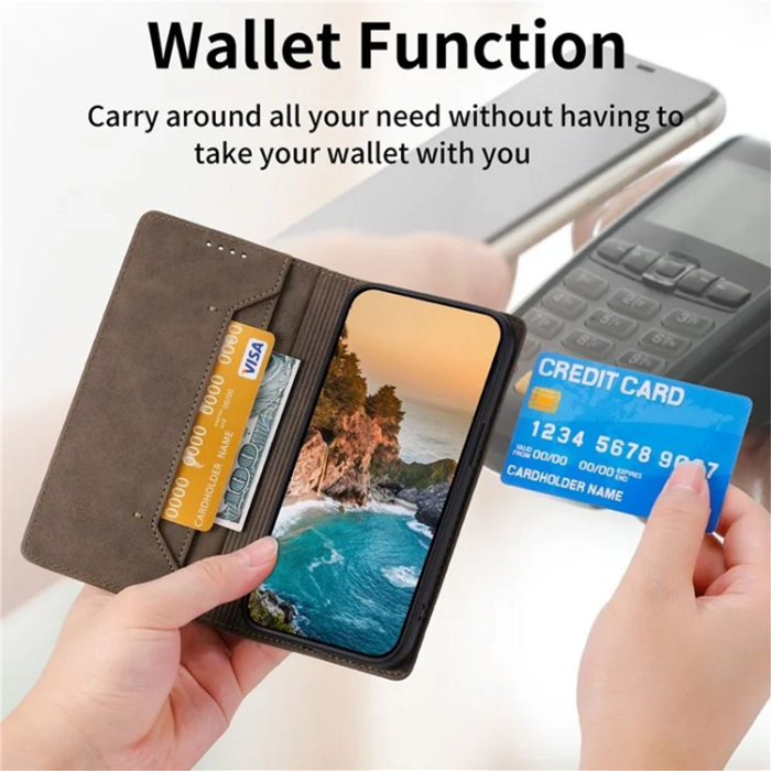 OEM - Galaxy S25 Ultra Plånboksfodral RFID Blocking - Brun