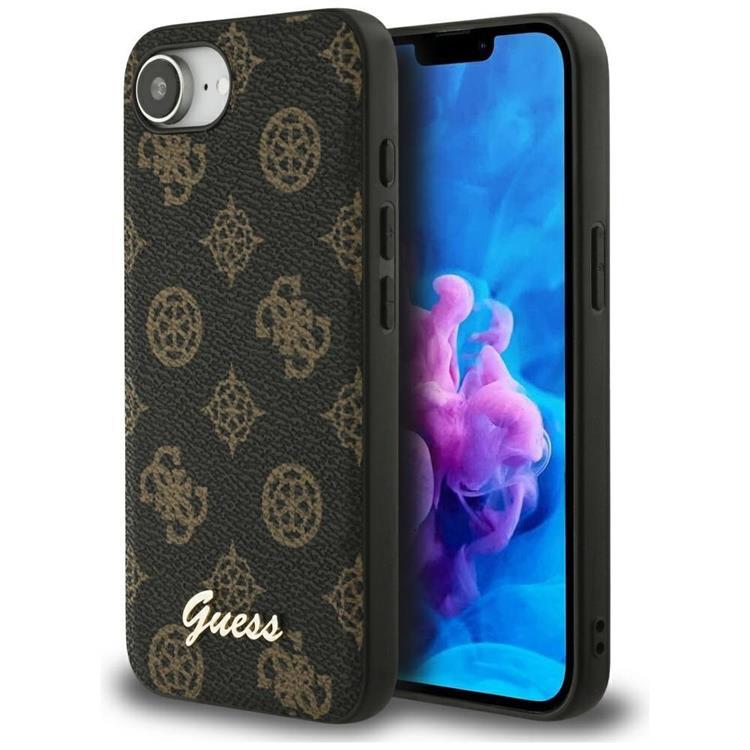 Guess iPhone 16e Mobilskal MagSafe Peony Script Logo - Svart | 2353 | AlltMobil