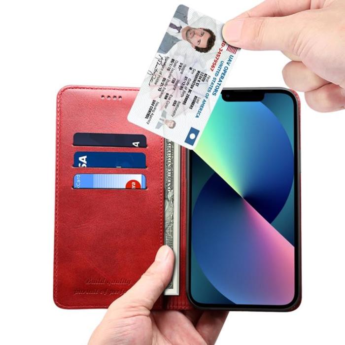 SUTENI - SUTENI iPhone 14 Pro Plånboksfodral Magnetic Kickstand - Röd