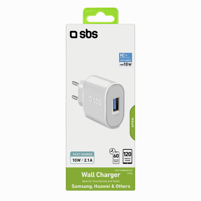 SBS - SBS Väggladdare 10W USB-A - Vit