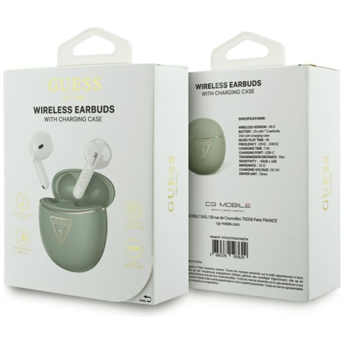 Guess - Guess TWS In-Ear Hörlurar Gold Line Triangle - Khaki