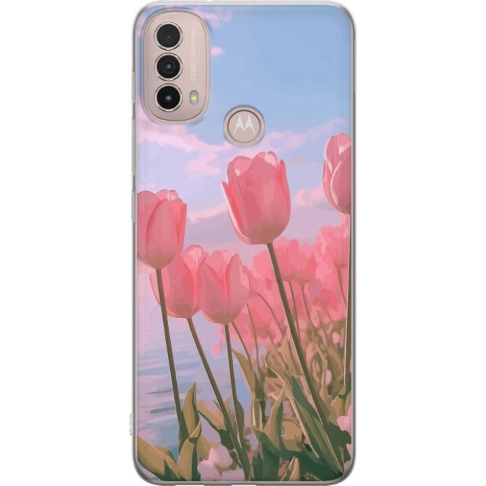 iSecrets - Mobilskal till Motorola Moto E40 med Rosa Tulpaner
