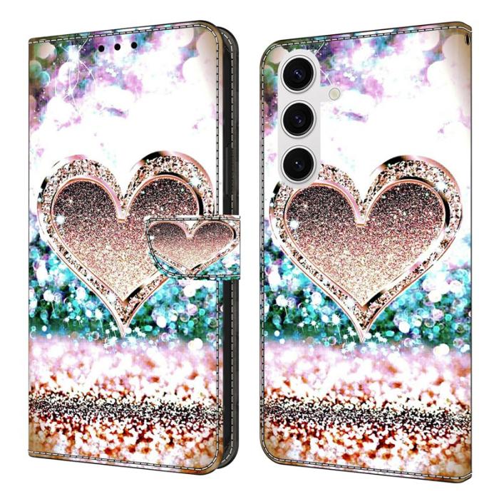 OEM - Samsung Galaxy S26 / S26 Pro Fodral 3D Mönster Konstläder - Rosa Diamant Hjärta