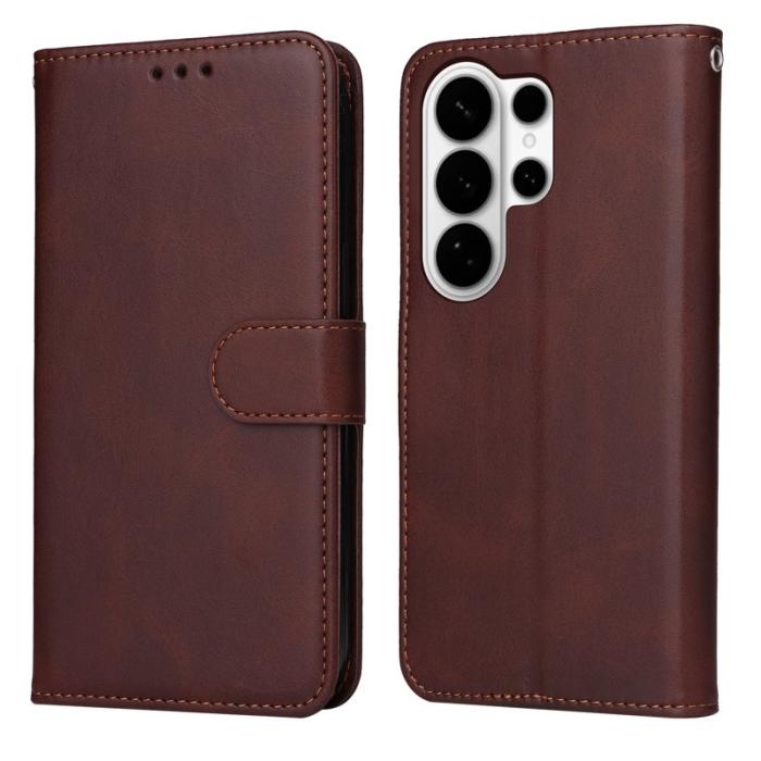 OEM - Samsung Galaxy S26 Ultra Fodral Konstläder Folio Flip - Brun
