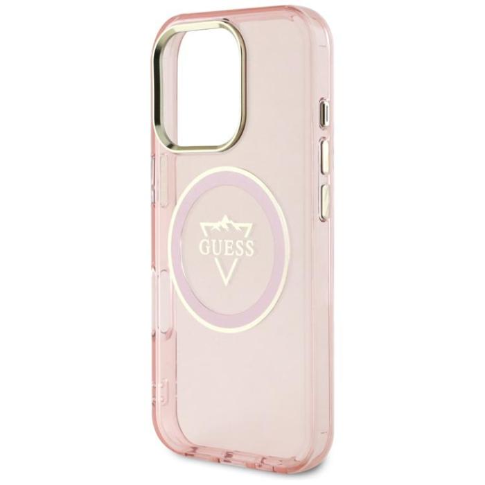 Guess - Guess iPhone 16 Pro Mobilskal MagSafe IML Mountain Logo - Rosa